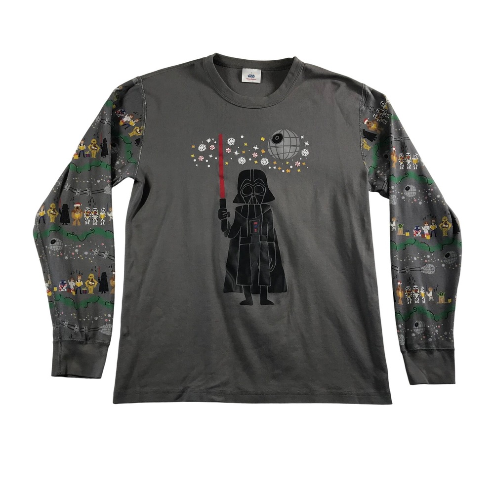 Hanna Andersson Star Wars Darth Vader Christmas Long Sleeve Tee Grey Large